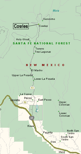 Local Map to Cowles, NM